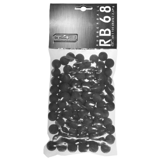 HSB Rubberballs schwarz/ blau kal.68 100Stk. 
