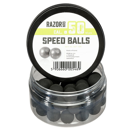 Razor Gun Rubber Balls Gummikugeln Kaliber .50 schwarz 50er Dose Bild 1