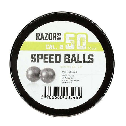 Razor Gun Rubber Balls Gummikugeln Kaliber .50 schwarz 50er Dose Bild 3