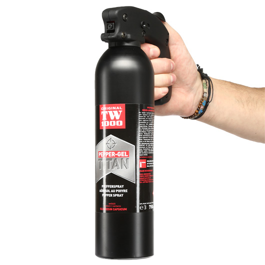 Abwehrspray TW100 Pepper Gel Titan Pfefferspray mit Pfeffergel 750 ml inkl. Sicherungsstift Bild 4