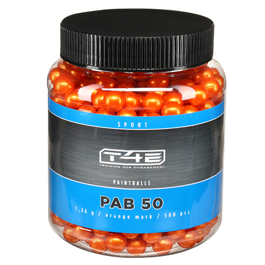 T4E Farbkugeln PAB 50 Sport Kaliber .50 - 500 Stck orange