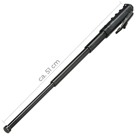 Automatik Teleskop Schlagstock 19,5 Zoll schwarz inkl. Holster Bild 1