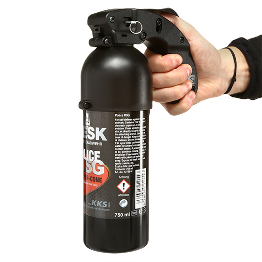 VESK Pfefferspray RSG Police Cone 750ml Breitstrahl mit Pistolengriff Bild 3