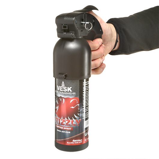 VESK Grizzly Pfefferspray 400 ml Breitstrahl mit Pistolengriff extra stark Bild 5