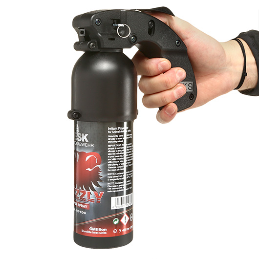 VESK Grizzly Pfefferspray 400 ml Breitstrahl mit Pistolengriff extra stark Bild 6