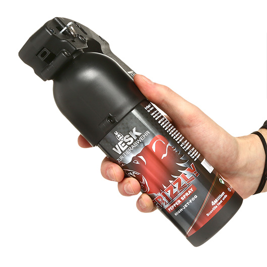 VESK Grizzly Pfefferspray 400 ml Breitstrahl mit Pistolengriff extra stark Bild 7