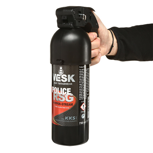 VESK Pfefferspray RSG Police Stream 750ml Weitstrahl mit Pistolengriff Bild 6