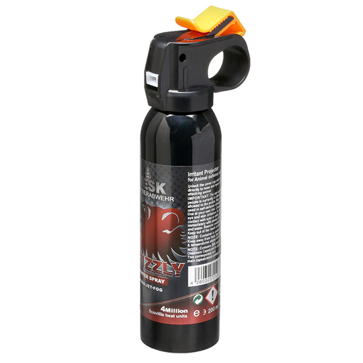 VESK Grizzly Pfefferspray 200 ml Breitstrahl mit Fingergriff extra stark Bild 1