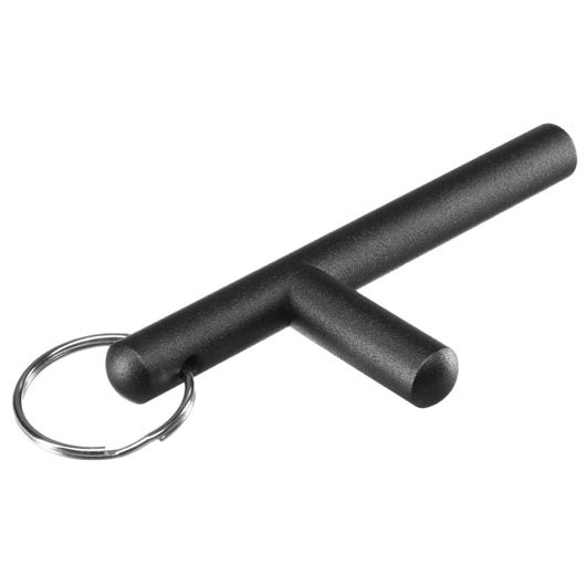 Kubostick Schlsselanhnger Kubotan Aluminium 14 cm schwarz inkl. Druckpunktkarte Bild 2