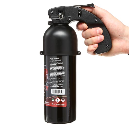 VESK Grizzly Pfefferspray 750 ml Breitstrahl mit Pistolengriff extra stark Bild 7