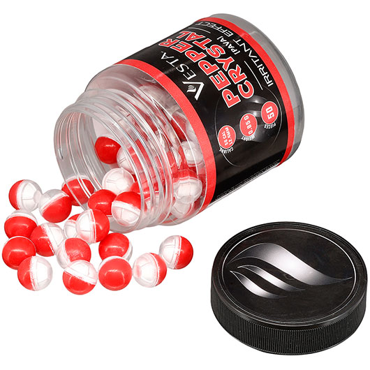 Vesta Pfefferkugeln Pepper Crystal Balls Kal. .50 rot/wei 50er Dose Bild 1