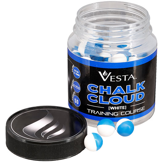 Vesta Kreidekugeln Chalk Cloud Balls Kaliber .50 blau/wei 50er Dose Bild 2