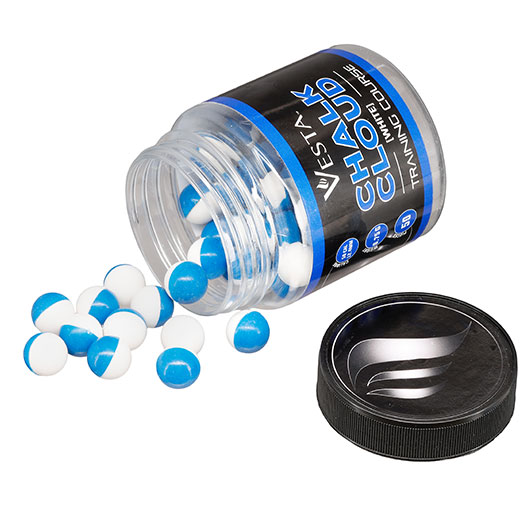 Vesta Kreidekugeln Chalk Cloud Balls Kaliber .50 blau/wei 50er Dose Bild 4