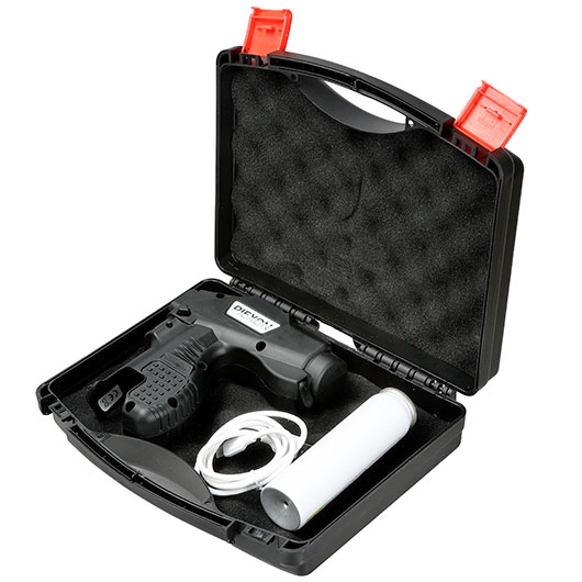 Piexon Pepper Soaker PSX1 Tierabwehrgert schwarz mit 300 Lumen LED-Lampe inkl. Pfefferkartusche 75 ml, USB-Ladekabel & Tran Bild 4