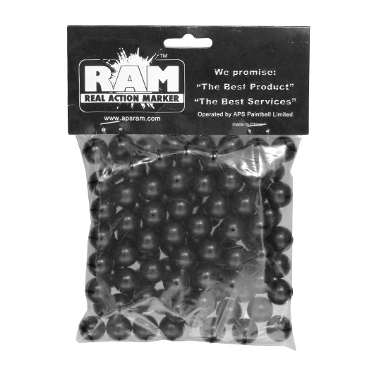 APS RAM Heavy Rubber Balls Hartgummikugeln Kaliber .68 je 5g schwarz 100 Stck