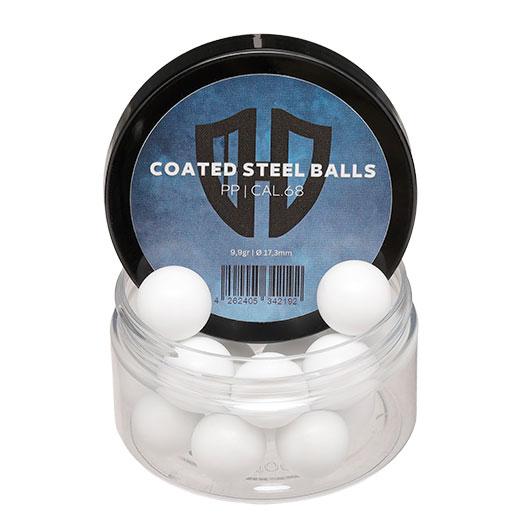 Coated Steel Balls Kaliber .68 mit Kunststoffmantel 9,9g weiss 20er Dose Bild 1