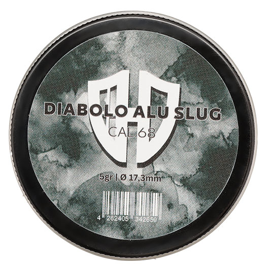 Diabolo Slug CNC Aluminiumgeschosse Kaliber .68 fr TR68 / HDR68 silber 10er Dose Bild 3