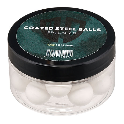 Coated Steel Balls Kaliber .68 mit Kunststoffmantel 8,5g weiss 20er Dose Bild 4