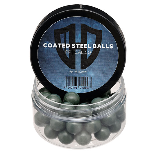 Coated Steel Balls Kaliber .50 mit Kunststoffmantel 4,0g oliv 50er Dose Bild 1