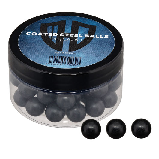 Coated Steel Balls Kaliber .50 mit Kunststoffmantel 4,0g schwarz 50er Dose