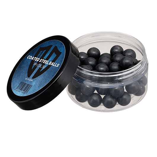 Coated Steel Balls Kaliber .50 mit Kunststoffmantel 4,0g schwarz 50er Dose Bild 2