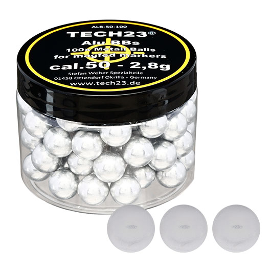 Tech23 Aluminium Kugeln 2,8g Kaliber .50 silber 100er Dose