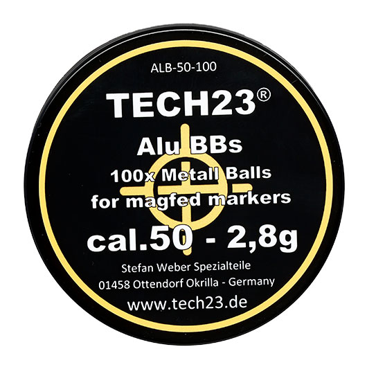 Tech23 Aluminium Kugeln 2,8g Kaliber .50 silber 100er Dose Bild 3