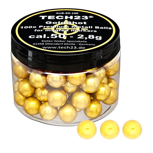 Tech23 Gold-Shot extra harte Aluminium Kugeln 2,8g Kaliber .50 goldfarben 100er Dose