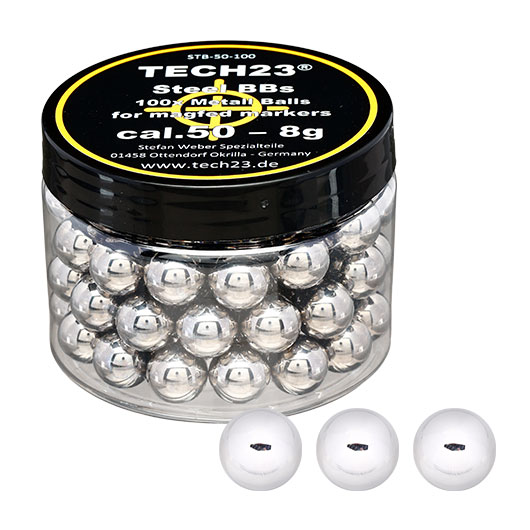 Tech23 Chromstahlkugeln 8g Kaliber .50 silber 100er Dose