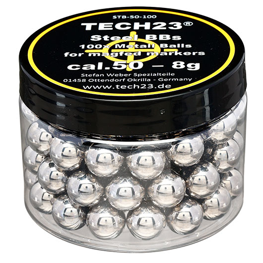 Tech23 Chromstahlkugeln 8g Kaliber .50 silber 100er Dose Bild 4