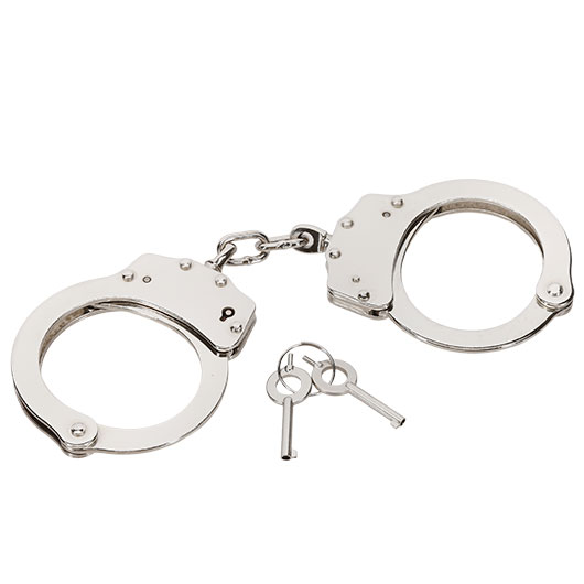 MFH Handschellen Deluxe 2 Schl�ssel, Stahl, vernickelt