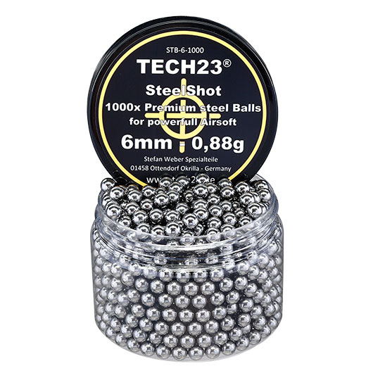 Tech23 Chromstahlkugeln 0,88g Kaliber 6 mm BB silber 1000er Dose Bild 1