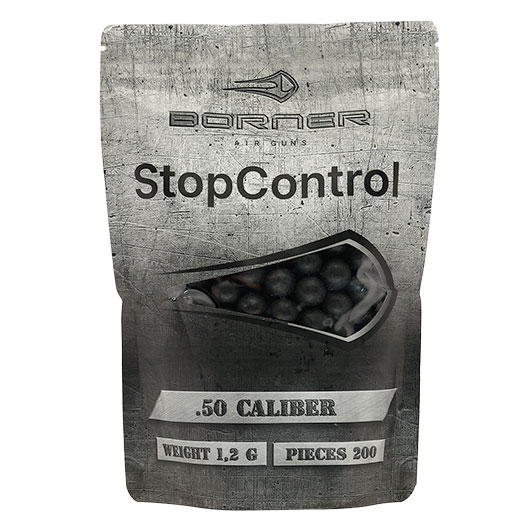 Borner StopControl Rubber Balls Gummikugeln Kal. .50 1,2 g schwarz 200er Beutel