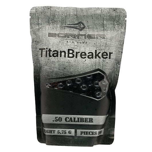 Borner TitanBreaker Steel Balls mit Kunststoffmantel Kal. .50 5,75 g schwarz 200er Beutel