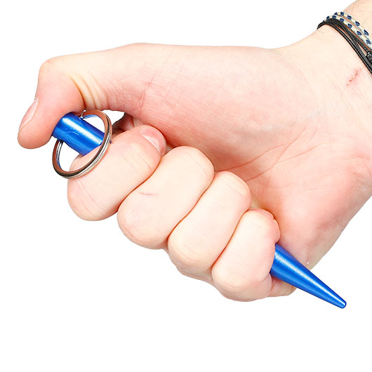 Kubotan gewellt mit Schl�sselring marine-dunkelblau Bild 7