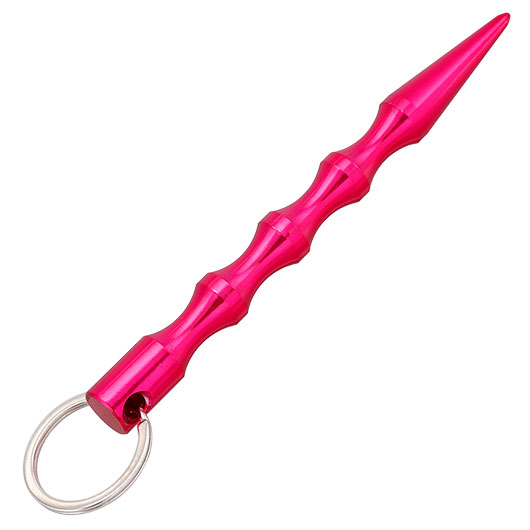 Kubotan gewellt mit Schl�sselring rosa Bild 1