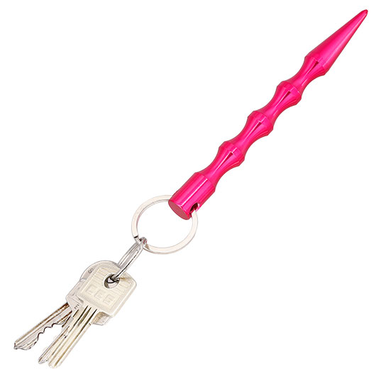 Kubotan gewellt mit Schl�sselring rosa Bild 4