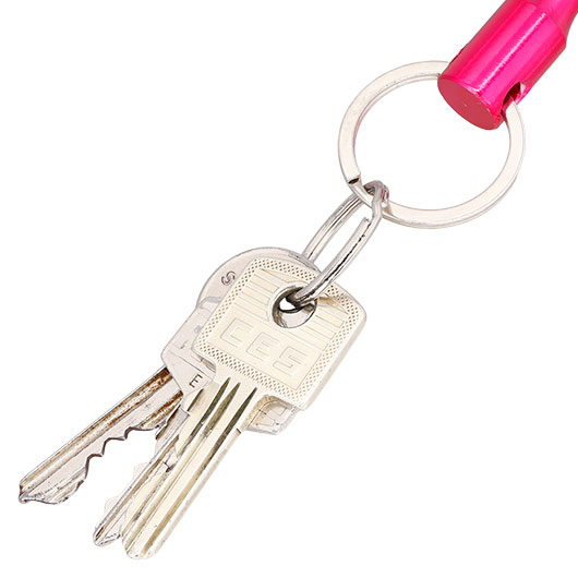 Kubotan gewellt mit Schl�sselring rosa Bild 5