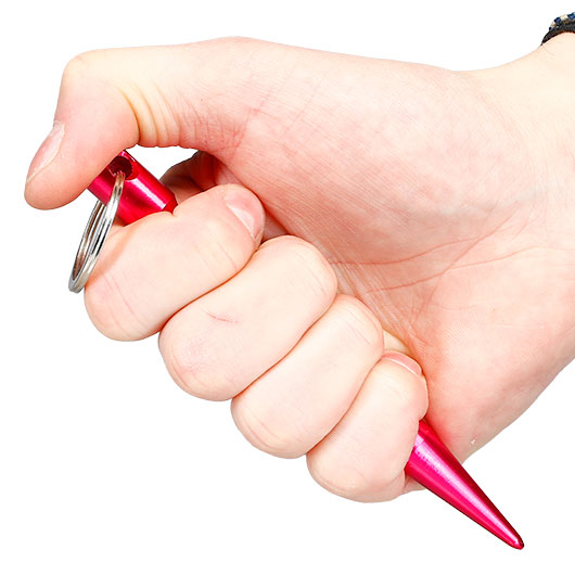 Kubotan gewellt mit Schl�sselring rosa Bild 7