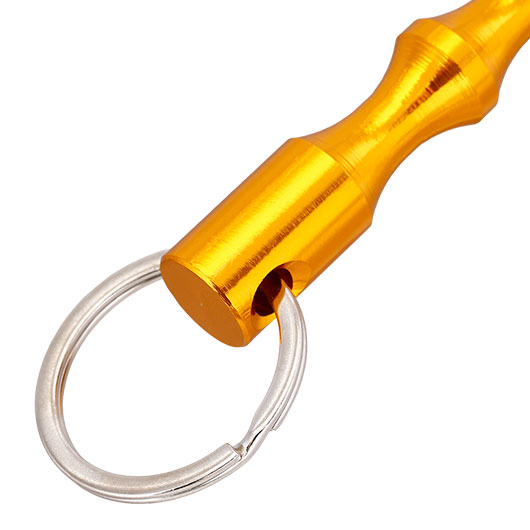 Kubotan gewellt mit Schl�sselring gold Bild 3