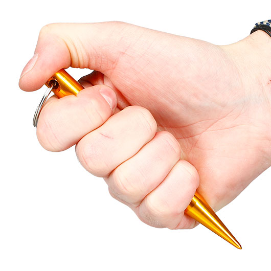 Kubotan gewellt mit Schl�sselring gold Bild 7
