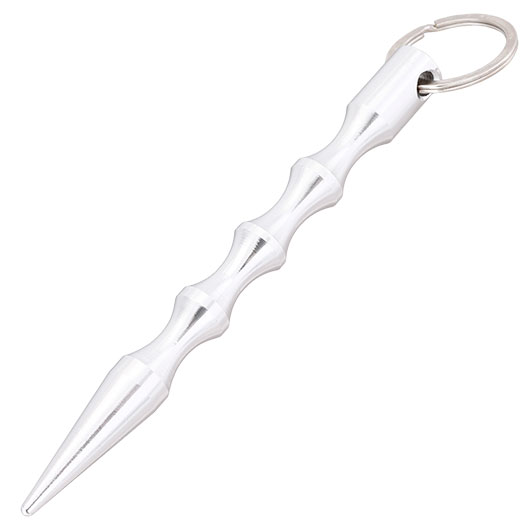 Kubotan gewellt mit Schl�sselring silber