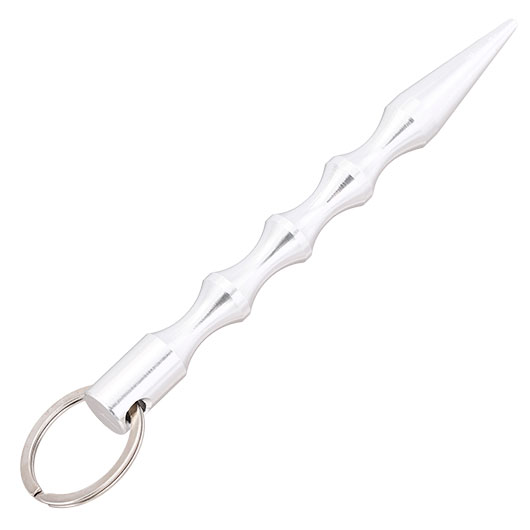 Kubotan gewellt mit Schl�sselring silber Bild 1