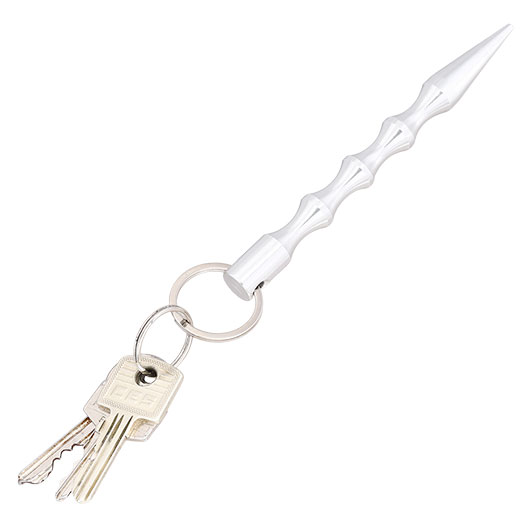Kubotan gewellt mit Schl�sselring silber Bild 4