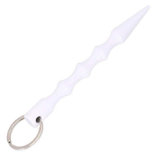 Kubotan gewellt mit Schl�sselring wei� Bild 1
