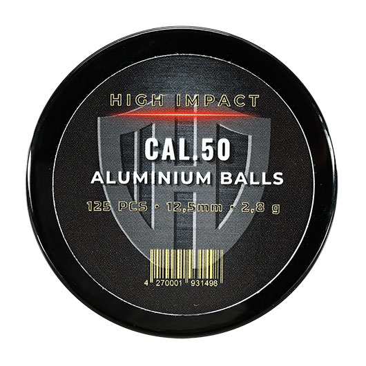 High Impact Aluminiumkugeln 2,8g Kaliber .50 silber 125er Dose Bild 3