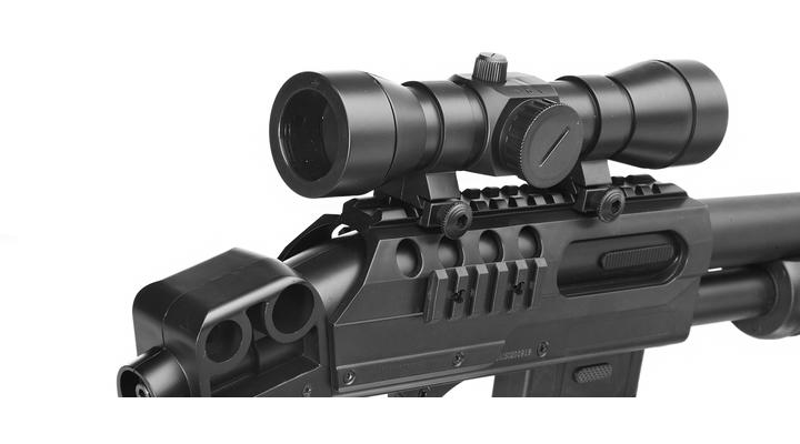 D.E. M3000 Shotgun inkl. Red-Cross Zielgert Springer 6mm BB schwarz Bild 4