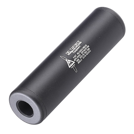 King Arms Delta Force Aluminium Silencer 110mm 14mm- / 14mm+ schwarz