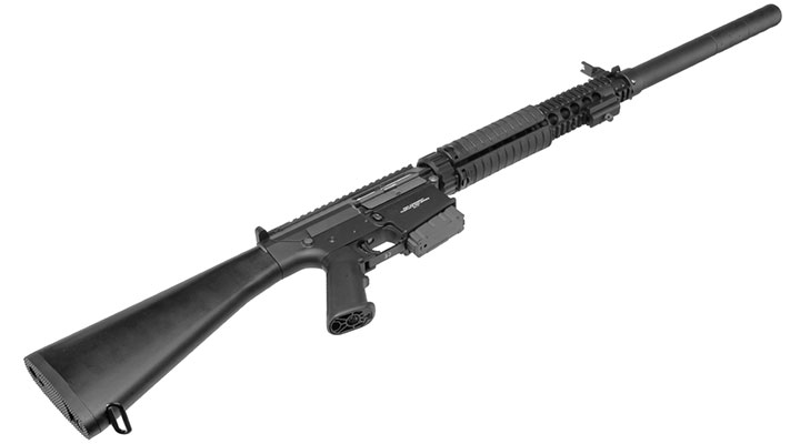 G&G GR25 Sniper Vollmetall S-AEG 6mm BB schwarz inkl. QD Mock Suppressor Bild 5