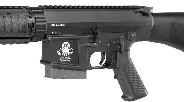 G&G GR25 Sniper Vollmetall S-AEG 6mm BB schwarz inkl. QD Mock Suppressor Bild 8